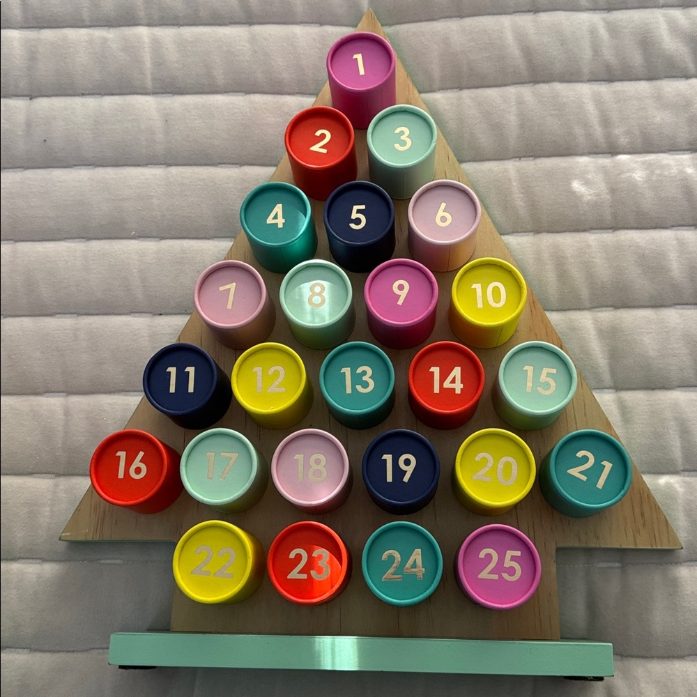 Advent Calendar Wooden Colorful Numbered Countdown to Christmas Boxes to fill! - Picture 1 of 3